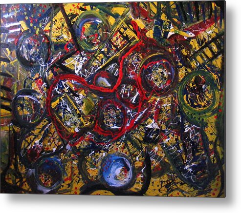 Abstract Metal Print featuring the painting African Totems by Peter Bethanis