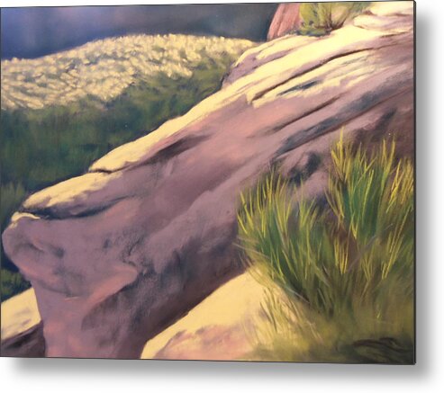 Plein Air Metal Print featuring the painting Afternoon Light and Mormon Tea by Sandi Snead