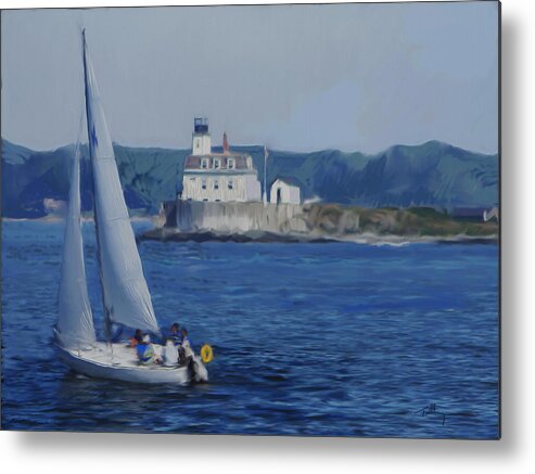Sail Boat Metal Print featuring the painting Afternoon Sail by Thomas Tribby