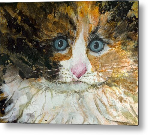 Cat Metal Print featuring the painting Ali Cat 1 by Lynn Babineau