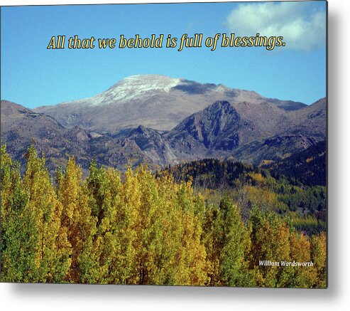 Gratitude Metal Print featuring the digital art All That We Behold is Full of Blessings by Julia L Wright