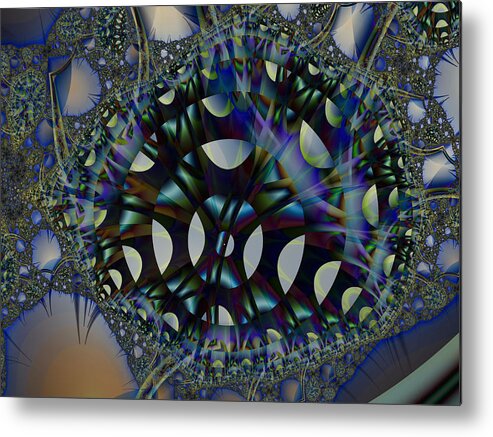 Fractal Metal Print featuring the digital art Allien Gears by Frederic Durville