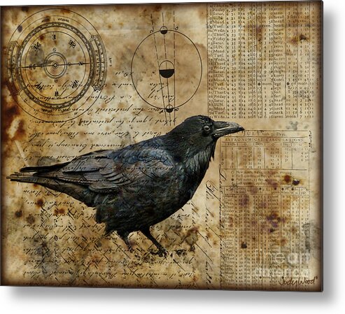 Raven Metal Print featuring the digital art Almanac by Judy Wood