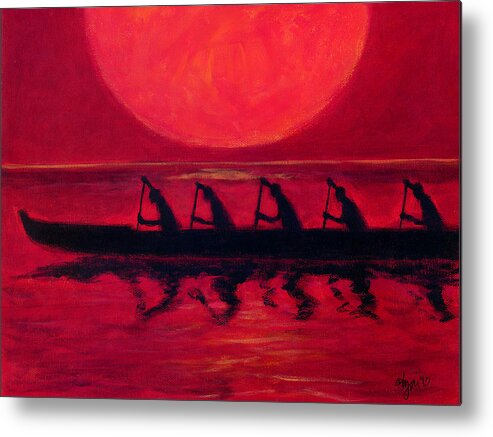 Light Metal Print featuring the painting Almost Across the Line by Angela Treat Lyon