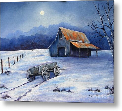 Snow Metal Print featuring the painting Almost Home by Jerry Walker