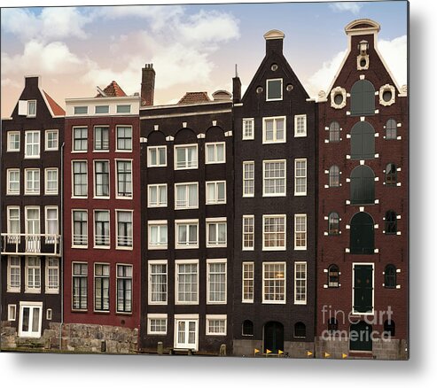 Amsterdam Metal Print featuring the photograph Amsterdam architectre at twilight by Jane Rix