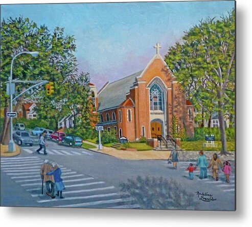 Church Metal Print featuring the painting An Historical Church by Madeline Lovallo