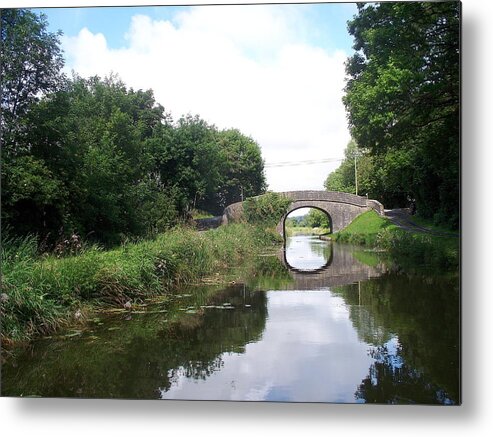 Old Metal Print featuring the photograph Another Wonderful Bridge on the Royal Canal in Ireland. by Kenlynn Schroeder