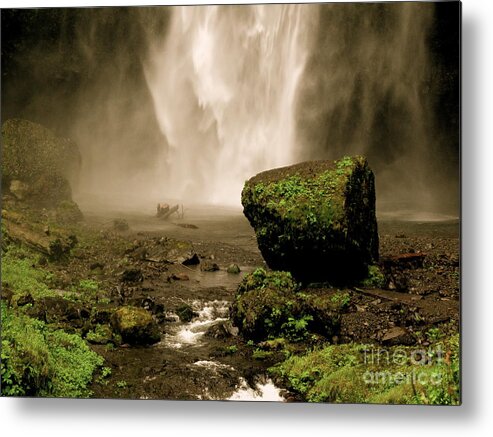 Antique Metal Print featuring the photograph Antiqued Falls by PJ Cloud