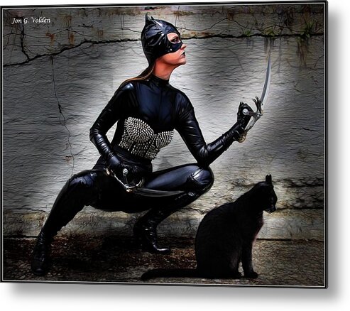 Fantasy Metal Print featuring the painting Are you messing with my little friend by Jon Volden