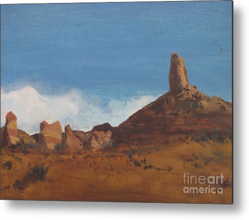 Landscape Metal Print featuring the painting Arizona Monolith by Suzette Kallen