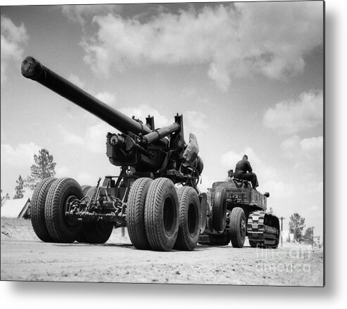 1930s Metal Print featuring the photograph Army Caterpillar With Artillery Cannon by H. Armstrong Roberts/ClassicStock