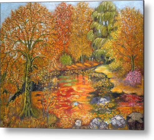 Trees Metal Print featuring the painting Autumn Colours by Greta Gartner