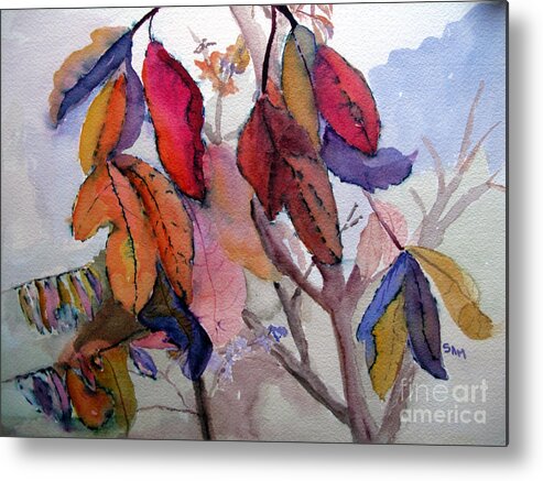 Autumn Metal Print featuring the painting Autumn Leaves by Sandy McIntire