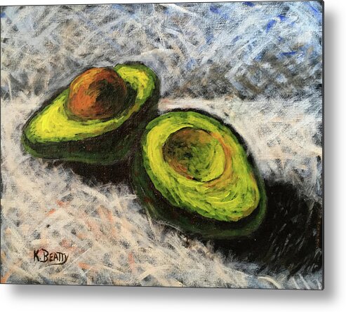 Painting Metal Print featuring the painting Avocado Study 1 by Karla Beatty