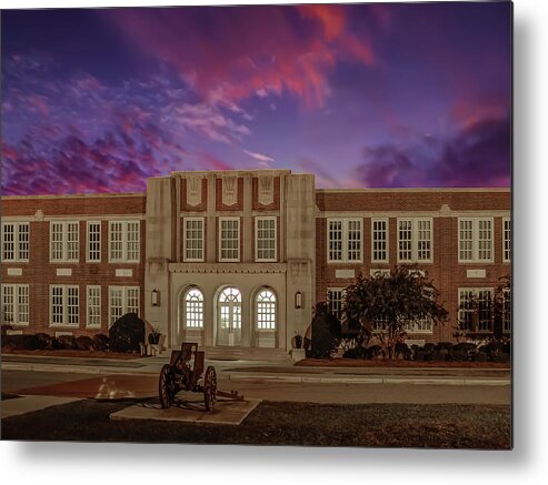 Dusk Metal Print featuring the photograph B C H S at Dusk by Charles Hite