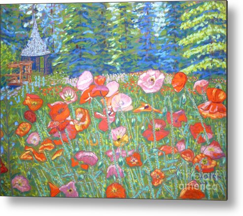 Banff Metal Print featuring the pastel Banff park by Rae Smith PSC