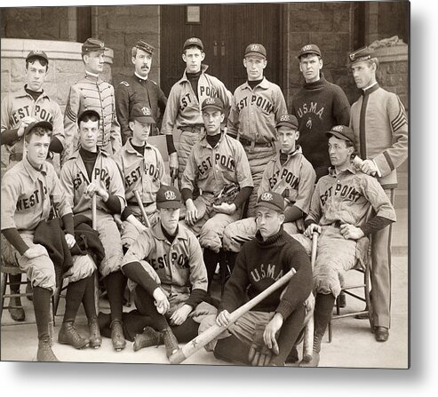 1896 Metal Print featuring the photograph Baseball: West Point, 1896 by Granger