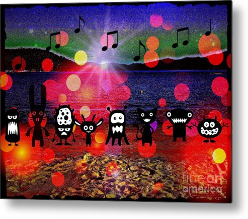 Fun Metal Print featuring the mixed media Beach Party Critters by Leanne Seymour