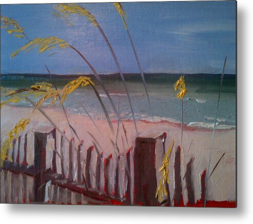 Beach Metal Print featuring the painting Beach by Sheila Romard