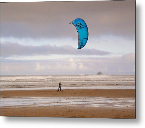 Kite Surfing Metal Print featuring the photograph Beach Surfer by Wendy McKennon