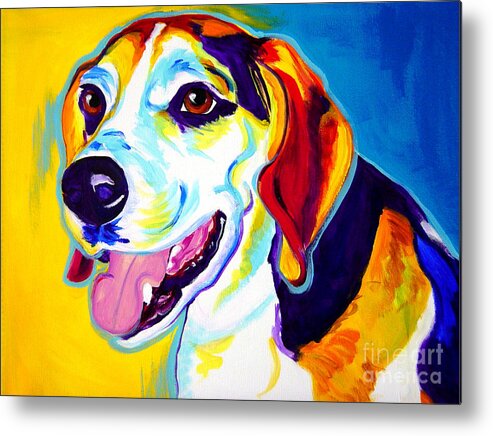 Beagle Metal Print featuring the painting Beagle - Lou by Dawg Painter