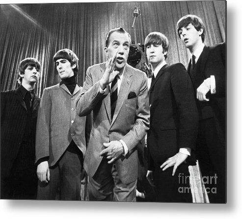 1964 Metal Print featuring the photograph Beatles And Ed Sullivan by Granger