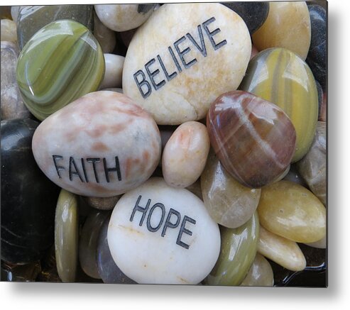 Photography Metal Print featuring the painting Believe Faith Hope by Soraya Silvestri
