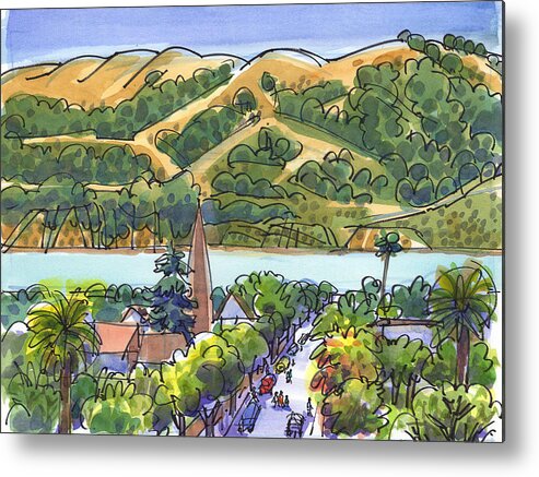 California Metal Print featuring the painting Benicia and Carquinez Straight by Judith Kunzle