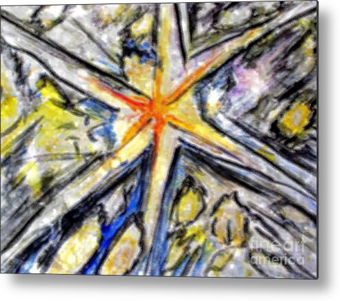Big Bang Metal Print featuring the painting Big Bang Impression by Stanley Morganstein