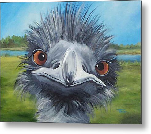 Emu Metal Print featuring the painting Big Bird - 2007 by Torrie Smiley