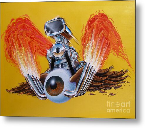 Hot Rod Metal Print featuring the painting Blown Eyeball by Alan Johnson