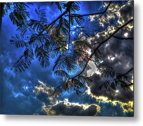Blue Yellow Sky Dramatic Cloud Sao Paulo Brazil Metal Print featuring the photograph Blue and Yellow Skies by Ross Henton