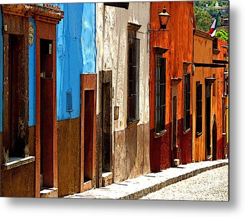 Darian Day Metal Print featuring the photograph Blue Casa Row by Mexicolors Art Photography