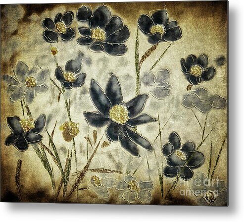 Daisy Metal Print featuring the digital art Blue Daisies by Lois Bryan