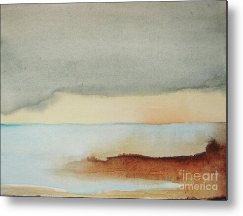 Abstract Metal Print featuring the painting Blue Lagoon by Vesna Antic