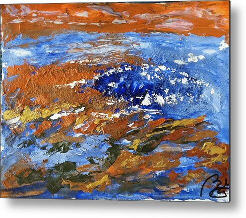 : Process Metal Print featuring the painting blue landscape V by Bachmors Artist