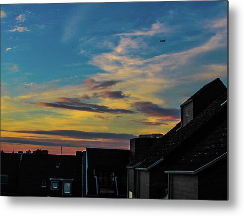 Sunset Metal Print featuring the photograph Blue Sky Colorful Sunset by Cesar Vieira
