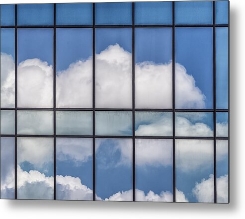 Blue Sky Grid Background Metal Print featuring the photograph Blue sky grid background by Gary Warnimont