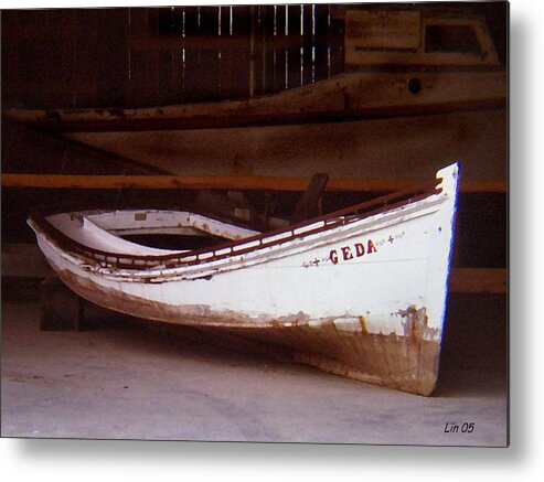 Boat Metal Print featuring the digital art Boat Shed 1 by Lin Grosvenor
