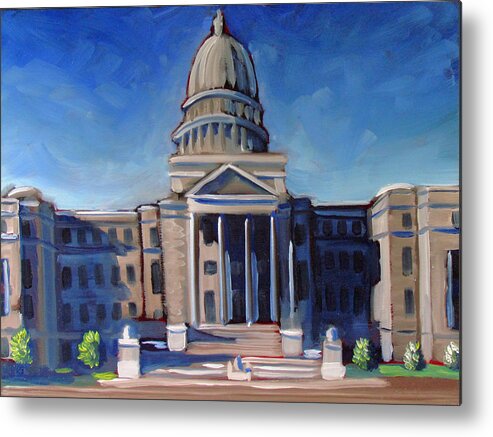 Idaho Metal Print featuring the painting Boise Capitol Building 02 by Kevin Hughes