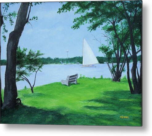 Island Heights Metal Print featuring the painting Boy Scout Island by Robert Henne