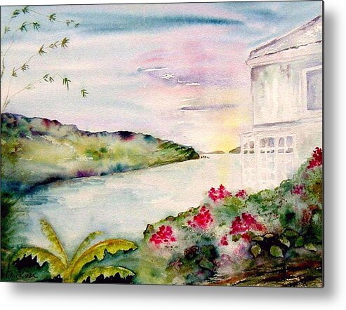Sunset Metal Print featuring the painting Brewers bay Sunset by Diane Kirk