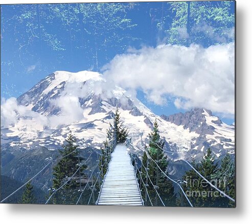 Bridge Metal Print featuring the photograph Bridge to the Clouds by Carol Riddle