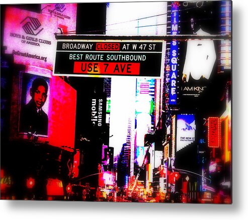 Usa Metal Print featuring the photograph Broadway Signs by Funkpix Photo Hunter