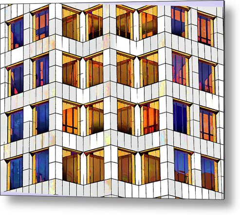 Linda Brody Metal Print featuring the digital art Building Abstract IIId by Linda Brody