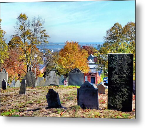 Old Cemetery Metal Print featuring the photograph Burial Hill during Autumn by Janice Drew