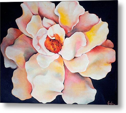 Large Floral Metal Print featuring the painting Butter Flower by Jordana Sands