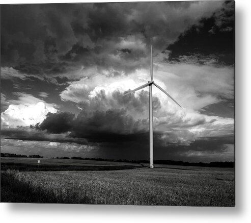Ranch  Metal Print featuring the photograph BW Mill by David Matthews