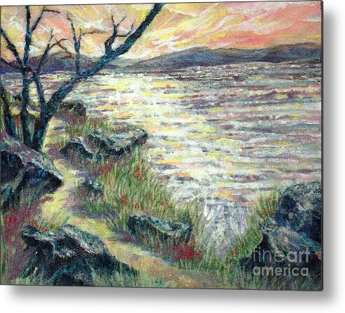 Seascape Metal Print featuring the painting By the Sea by Gail Allen